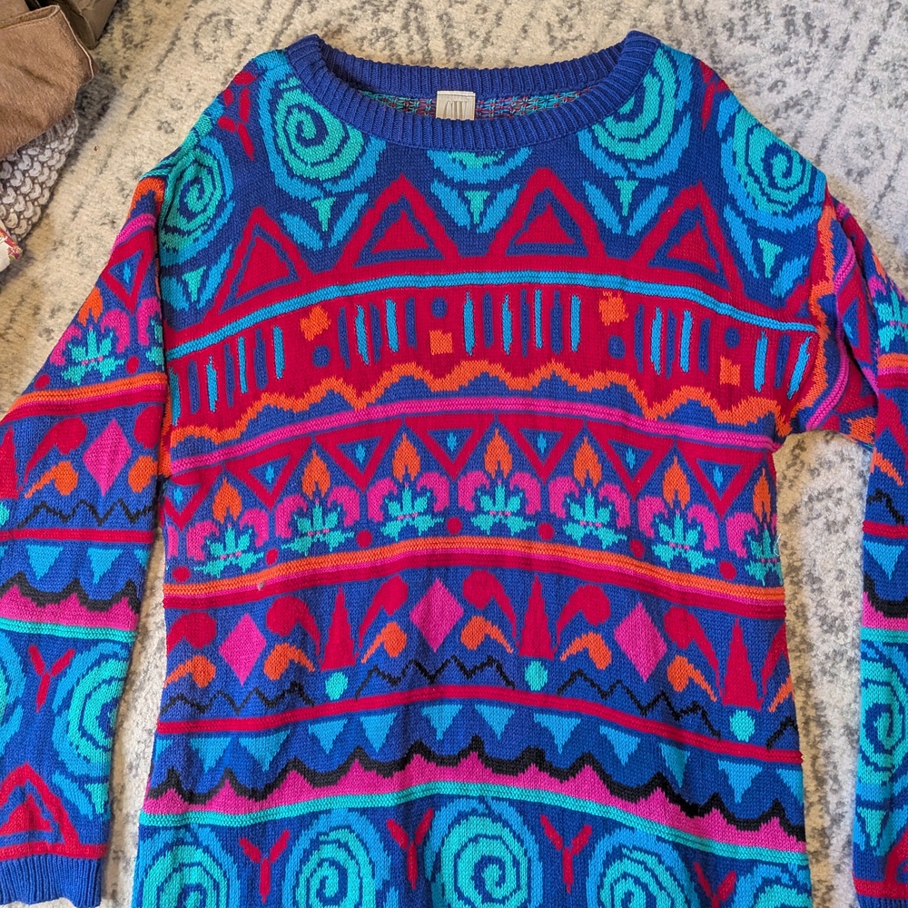 Colorful Geometric Pattern Sweater